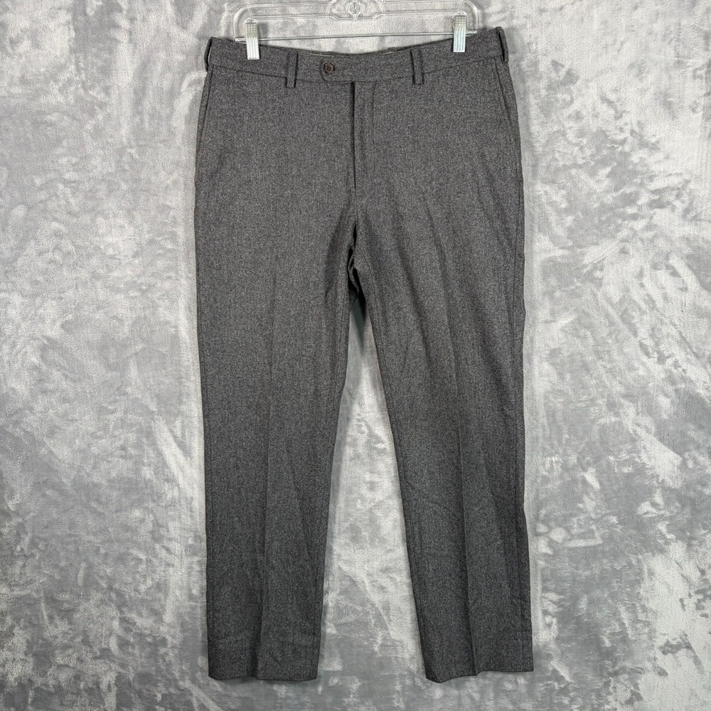 Suitsupply Soho Wool Flannel Dress Pants Men 32x29 Gray Vitale Barberis Italy